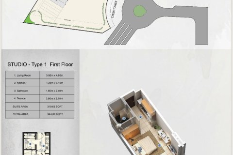 Apartment de 1 dormitorio en AZIZI FARHAD Dubai Healthcare City, UAE No. 97007 11