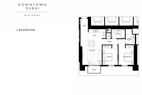 3 غرف نوم شقة في BURJ CROWN دبي, الإمارات العربية المتحدة رقم 97449 8