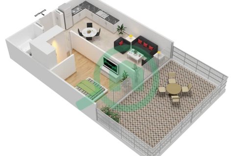 Appartement de 1 chambre à AZIZI GRAND Dubai Sports City, UAE No. 97098 7