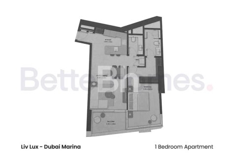 Apartment de 1 dormitorio en Dubai Marina, UAE No. 91880 2