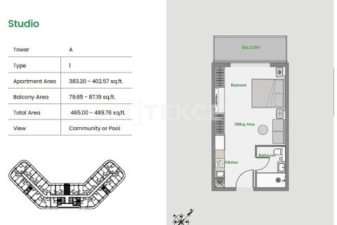Apartamento tipo estudio Estudio  No. 106783 17