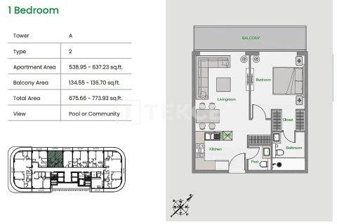 Apartamento tipo estudio Estudio  No. 106783 18
