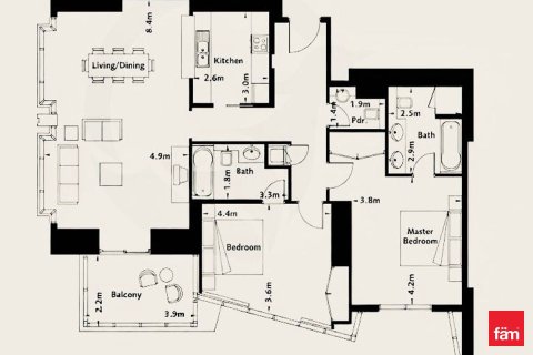 Квартира с 2 спальнями в Даунтаун Дубай (Даунтаун Бурдж Дубай), ОАЭ №101141 3