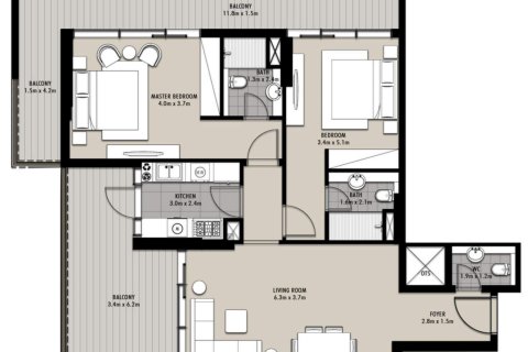 Appartement de 2 chambres à Odessa Town Square, UAE No. 98191 3
