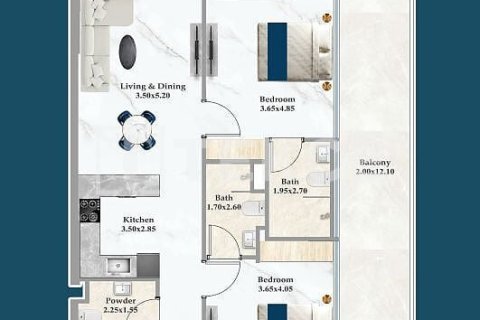 Apartment de 3 dormitorios en Dubai, UAE No. 99317 16