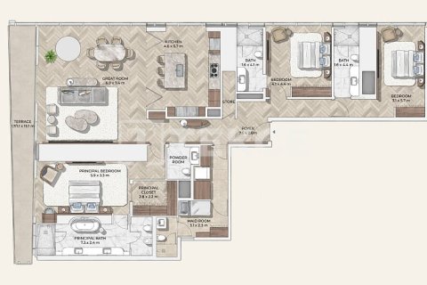 Apartment de 3 dormitorios en Dubai, UAE No. 105927 16