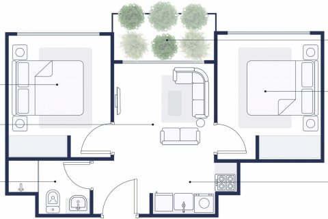 Apartment de 1 dormitorio en CREEK VIEWS II Al Jaddaf, UAE No. 96980 4