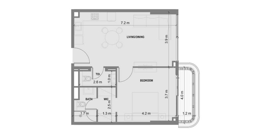 Apartment de 1 dormitorio en Blue Marina Residence Dubai, UAE No. 99447