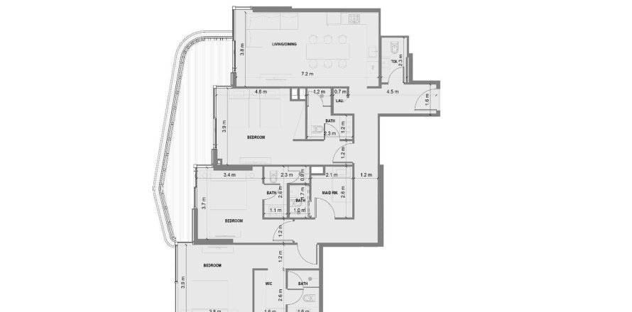 Apartment de 3 dormitorios en Blue Marina Residence Dubai, UAE No. 99452