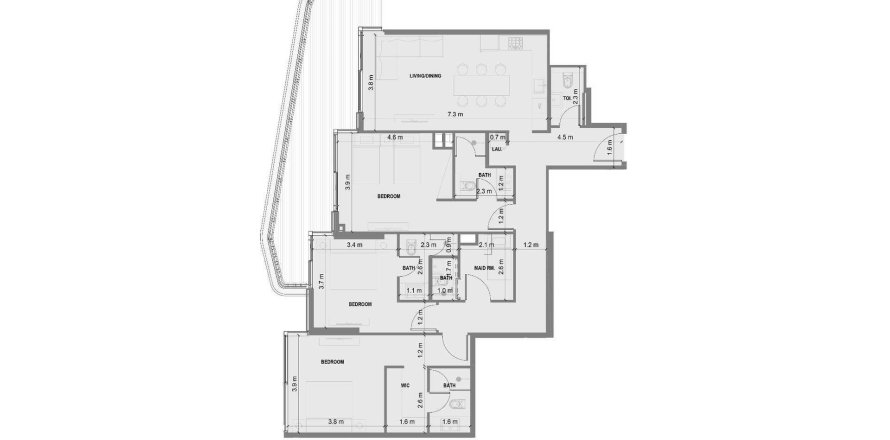 Apartment de 3 dormitorios en Blue Marina Residence Dubai, UAE No. 99451